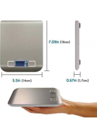 Zhltools Dijital Mutfak Terazisi Elektronik Lcd Ağırlık 5 Kg Ölçekli Gri