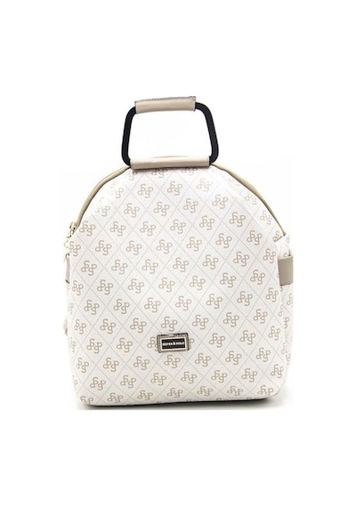 Silver Polo Sp771 Kadın Sırt Çantası Monogram Bej-kum