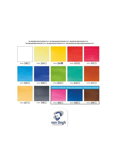 Van Gogh 12+3 Suluboya Seti Watercolour Defter