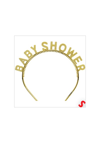 Baby Shower, Parlak Metal Görünümlü Plastik Taç - Altın 0-99
