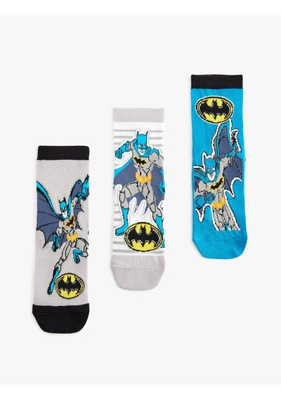 Koton 3'lü Batman Baskılı Çorap Seti Lisanslı Multıcolor 5skb80052aa Mavi