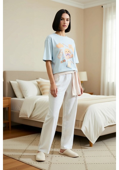 Benerly Kadın Bisiklet Yaka Kısa Kol Regular Kalıp Pijama Takımı Fonksiyo mavi Benerly Kadın Bisiklet Yaka Kısa Kol Regular Kalıp Pijama Takımı Fonksiyo mavi