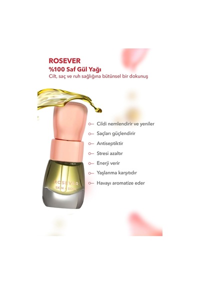 Saf Gül Yağı 3 Ml 0.3 ML