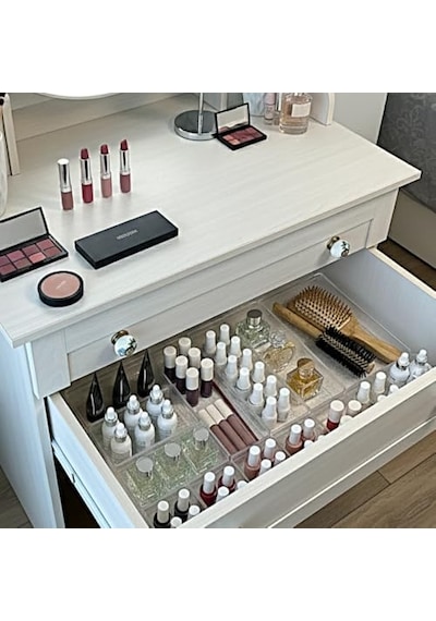 Modüler Organizer Set Takı Aksesuar Düzenleyici Çekmece İçi Makyaj Organizer Kristal 12'li Açık Kahverengi Modüler Organizer Set Takı Aksesuar Düzenleyici Çekmece İçi Makyaj Organizer Kristal 12'li Açık Kahverengi