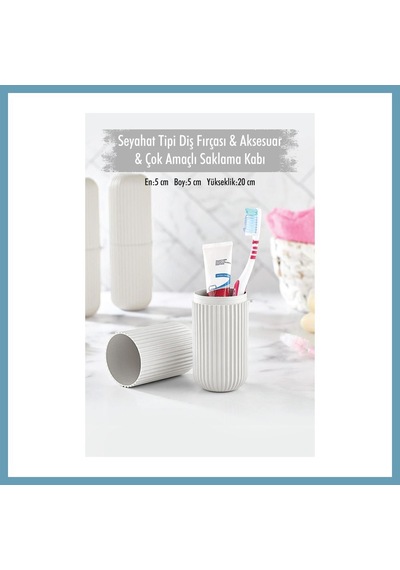 Bezos Beyaz Seyahat Tipi Diş Fırçası & Aksesuar Kutusu & Çok Amaçlı Saklama Kabı Mbt06