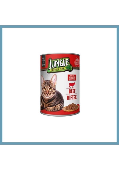 Jungle Kedi Konserve Biftekli 400gr 1 Adet Mbt06