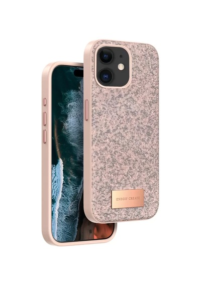 Onegif Apple iPhone Uyumlu 11 Bright Simli Kapak - Pembe Arka Kapak
