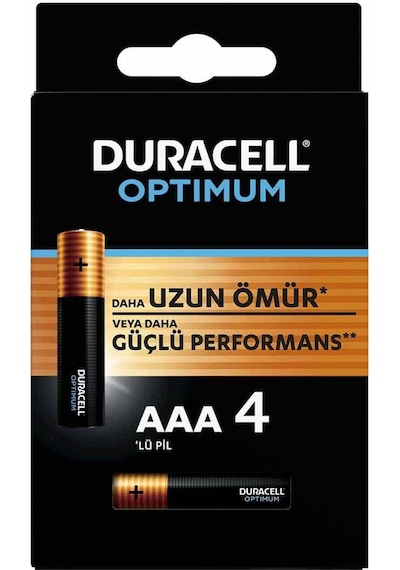 DURACELL OPTIMUM MX2400 1.5V ALKALIN AAA İNCE KALEM PİL 4LÜ PAKET