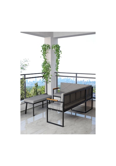 Mygusi Src Balkon, Bahçe, Cafe, Köşe Takimi Koyugri Koyu Gri