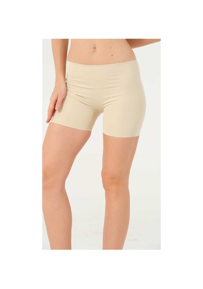Lorexia Kadın Silikon Şeritli Kaydırmaz Lazer Kesim İz Yapmaz Boxer Korse Bej
