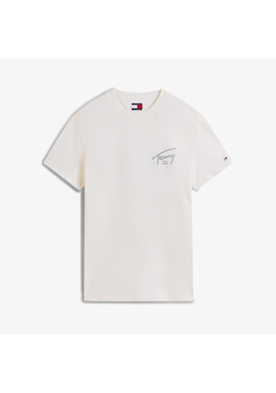 Tommy Hilfiger Regular Sign Backprint Erkek Beyaz T-shirt Dm0dm22320 Beyaz