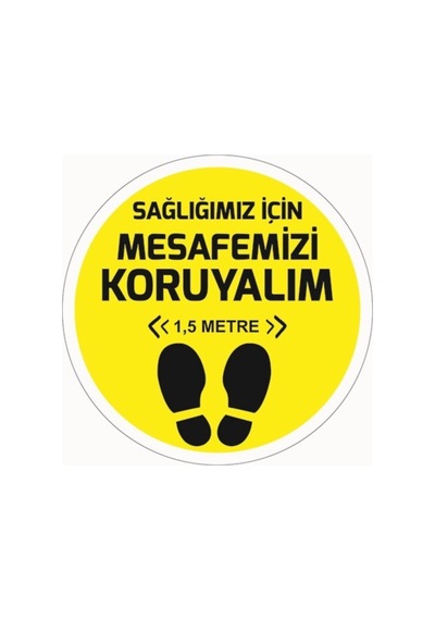Korana Virüs Sosyal Mesafe Yer Yapışkanı- 3 Adet