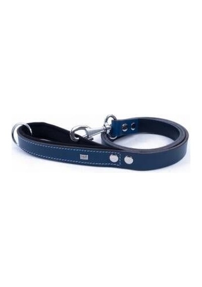 Konfor Klasik Deri Köpek Gezdirme Tasması Royalblue 2,5x120 Cm