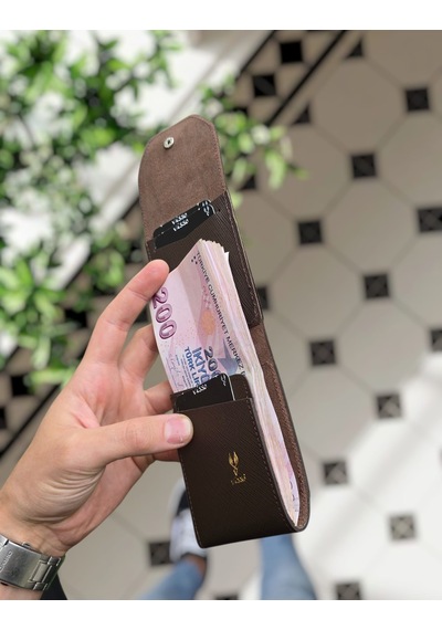Visso 571 Hakiki Deri Efsane Trend Model Çok Para Konan Cüzdan Unisex Kartlık Çıtçıtlı En Çok Tercih Edilen Model Kahverengi