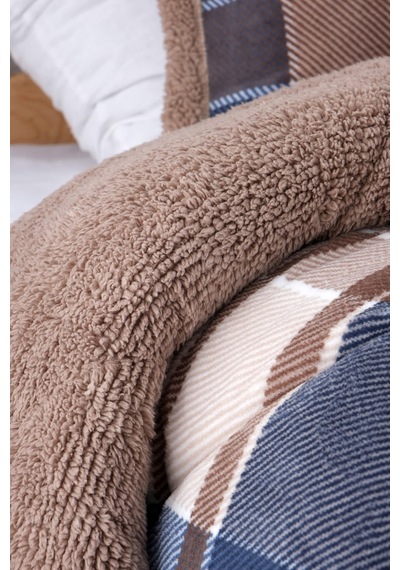 Merinos Comforter Rida Çift Kişilik Yorgan Seti - İndigo
