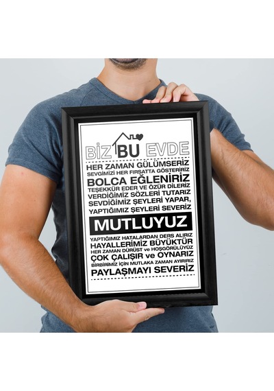 Ailenize Özel Dekoratif Ev Hediyesi Baskılı Çerçeve 24x33x1 Cm Sku: Smgstk0f9d2bd660