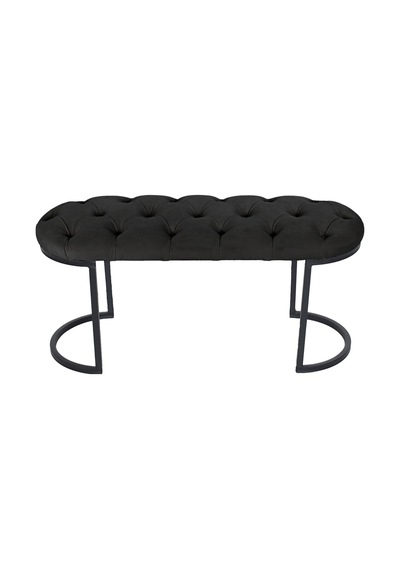 Elısse Antrasit Model- Oval Metal Ayak 100 Cm Bench&koltuk&puf-yatak Odası Önü&ucu Puff&oturak