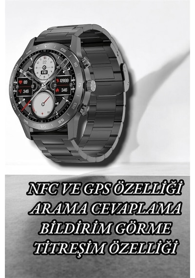 Nfc Ve Kablosuz Şarjlı Akıllı Saat Ekg, Nabız & Spor Modları İle İos Ve Android Uyumlu