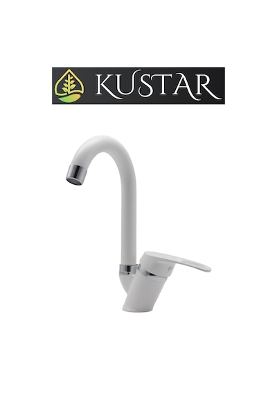 Kustar Cambridge Mix Aç Kapa Banyo Lavabo Bataryası Beyaz