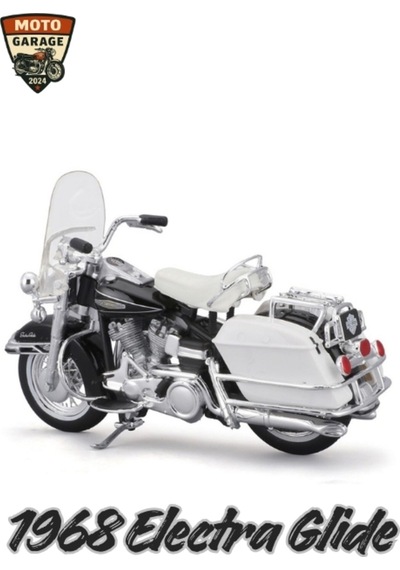 1:18 Harley Davidson 1962 Duo Glide 1968 Electra Glide 2'li Set Metal Gövde, Koleksiyonluk
