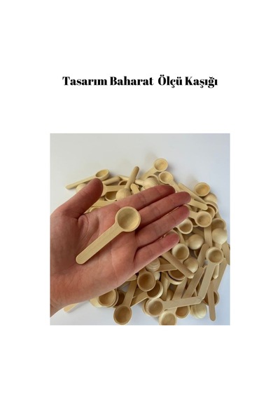 Kamptek Ahşap Yuvarlak Tasarım Mini Baharat Servis Ölçü Kaşığı 6 Adet Set Ahşap