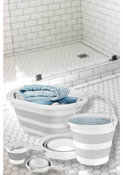 Katlanır Çamaşır Sepeti Katlanır Kova Katlanır Koçero Multi 3'lü Set - Çamaşır Sepeti-kova-koçero Beyaz Katlanır Çamaşır Sepeti Katlanır Kova Katlanır Koçero Multi 3'lü Set - Çamaşır Sepeti-kova-koçero Beyaz