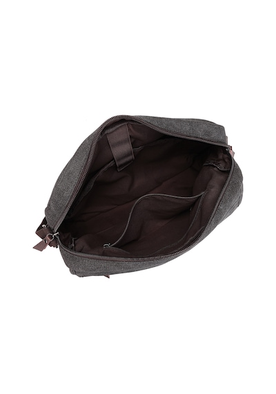 Hüvendo Cactive Kanvas Su Geçirmez Kumaş Uzun Askılı Laptop Bölmeli Unisex Postacı Çantası Siyah Siyah