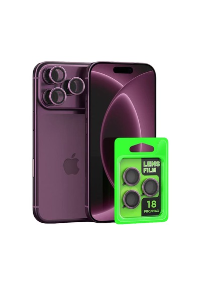 Newface Apple iPhone  Uyumlu,  18 Pro Max Raze Metal Kamera Lens Bordo