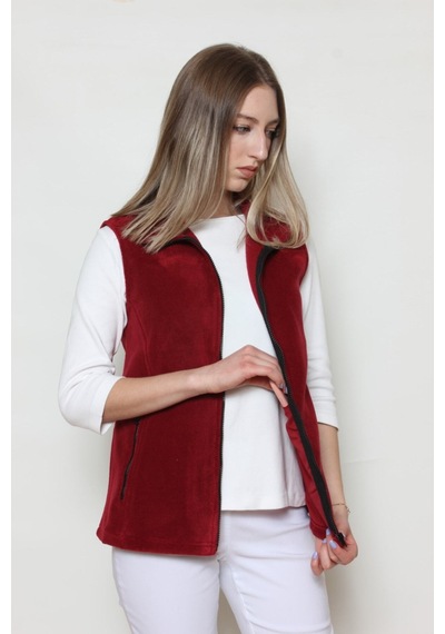 CottonCool Kadın Polar Yelek Bordo