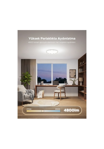 Govee Rgbıcww + Rgbıcww Yuvarlak Akıllı 18 İnç Tavan Armatürü R1250c01 RGB