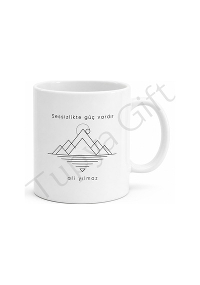 Minimalist Tasarım Baskılı Kupa Bardak Özel Tasarım Hediye Porselen Mug Beyaz / Çok Renkli