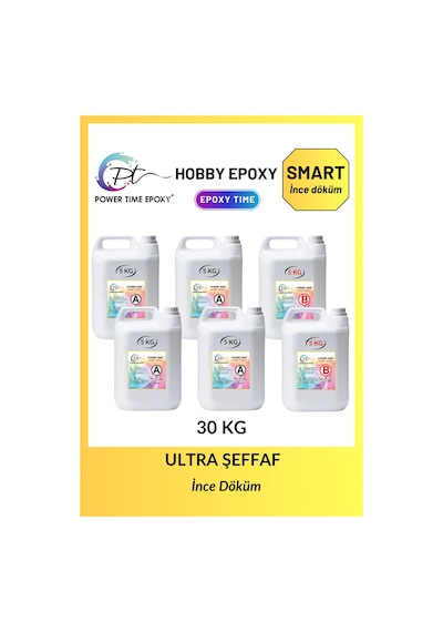 30 Kg Hobby Epoxy Smart/ Şeffaf Epoksi Reçine Ince Döküm