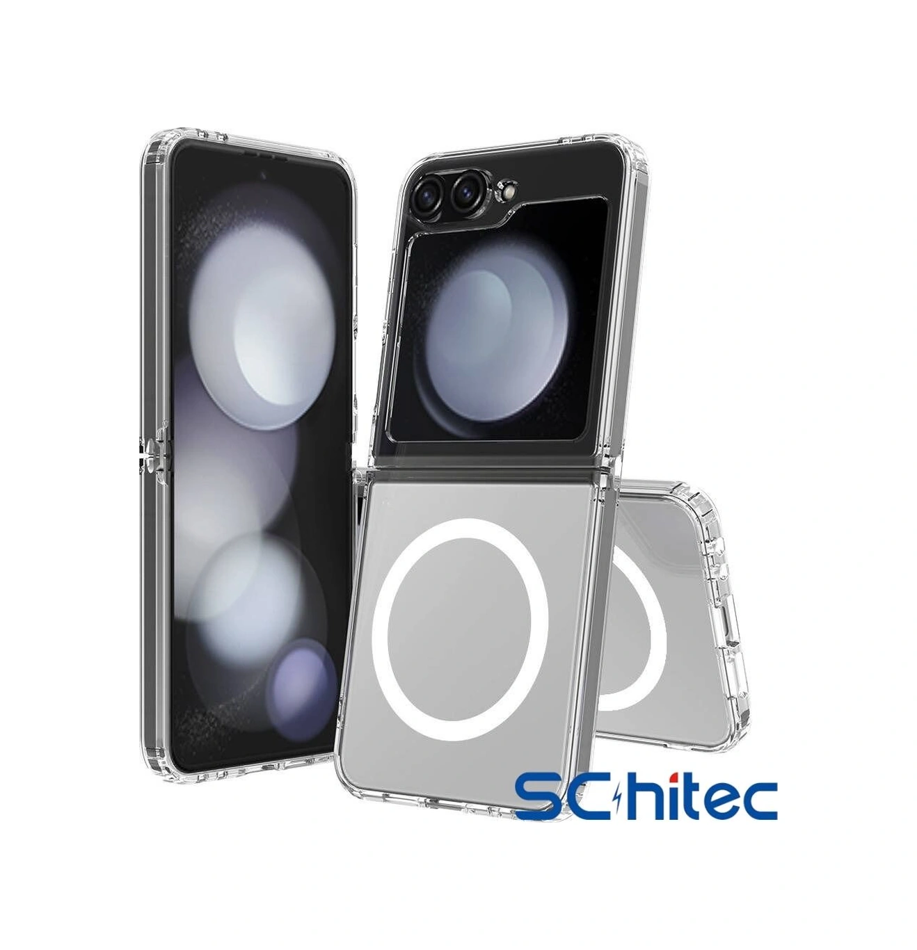 Schitec Samsung Galaxy Uyumlu Z Flip 6 Magsafe Özellikli Şeffaf Kılıf Şeffaf