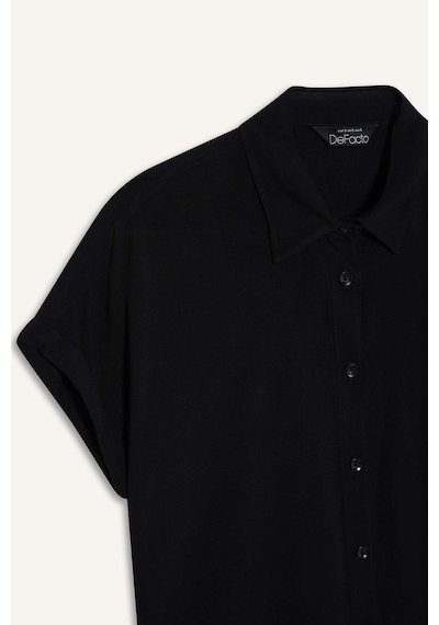DeFacto Regular Fit Basic Düz Viskon Kısa Kollu Gömlek N7819AZ25SPBK27