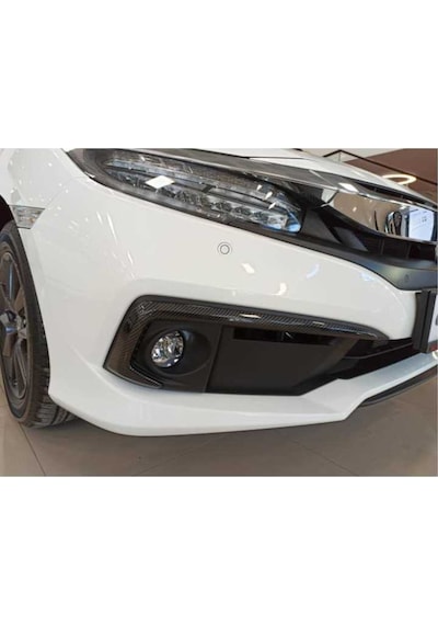 Honda Civic Fc5 Sis Farı Üst Kaşı Çıtası Kaplaması Karbon 2019-