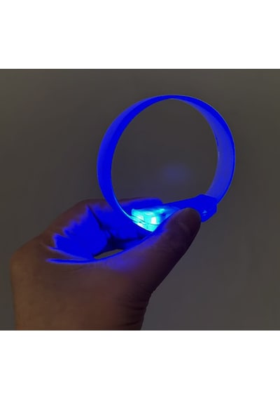 3 Modlu Pilli Led Işıklı Esnek Parti Bilekliği Mavi Renkli