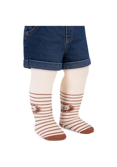 Civil Baby Lion Havlu 6-18 Ay Bebek Erkek Külotlu Çorap - Ekru Ekru-kahve