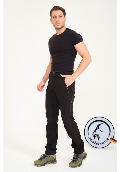 Q&steinbock Erkek Pantolon Kaunas Softshell Outdoor-33649 siyah