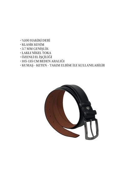 Süzer Deri %100 Hakiki Deri Düz Model 4 Cm. Tokalı Klasik Erkek Kemer Siyah