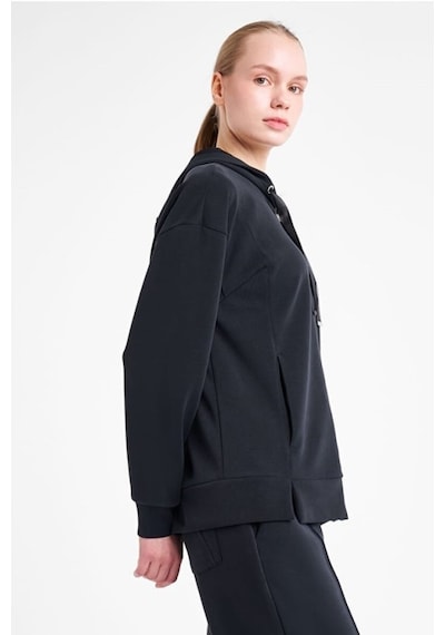 Lescon 25n-2103 Kadın Fermuarlı Kapüşonlu Sweatshirt - Siyah SiYAH