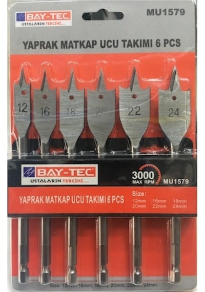 Bay-tec Ahşap Yaprak Delici Uç 6 Parça Ahşap Delici Matkap Ucu
