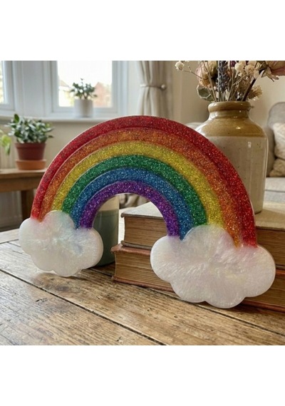 Epoksi Gökkuşağı Ve Bulutlu Baby Shower Dekorasyon Kalıp Şeffaf