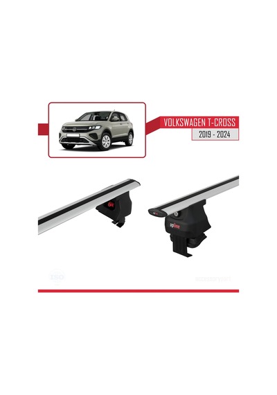 Volkswagen T-cross 2019 Ve Sonrası İle Uyumlu Ace-4 Ara Atkı Tavan Barı Gri