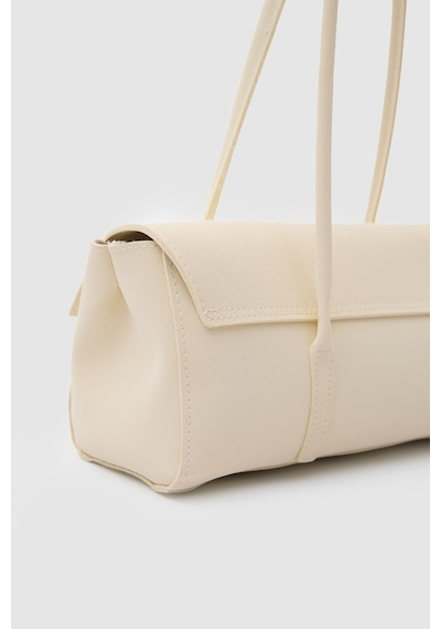 Shule Bags Mari Vintage Baget Çanta Butter Yellow Krem
