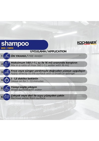 Nano Cilalı Oto Şampuanı 1:60 Konsantre Ph Nötr Seramik Kaplama Ve Ppf Uyumlu, Nano Teknolo