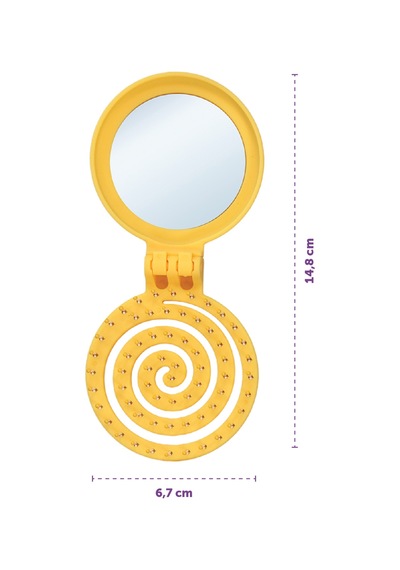 Beauty Makaron Saç Fırçası - 3d Esnek, Aynalı, Çanta Boy - Compact Detangler Yeni Sarı