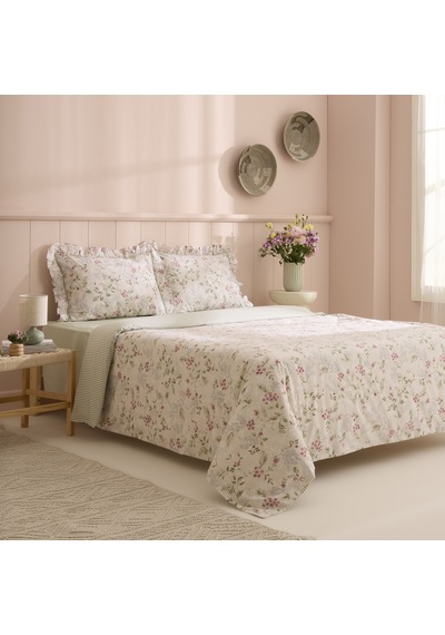 Kaşmir Home Papillon %100 Pamuk Tek Kişilik Nevresim Takımı Çağla Yeşil