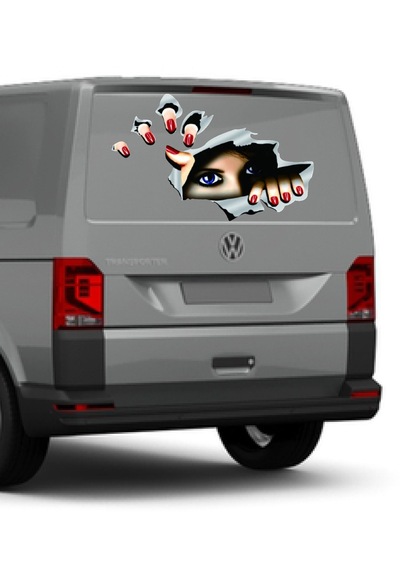 Bagajdan Bakan Esrarengiz Gözler Sticker- Araba Oto Motosiklet Karavan Sticker - 00295 30x19 Cm