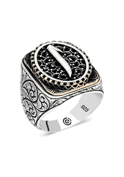 Gümüş Elif Oval Erkek Yüzük - 555892494