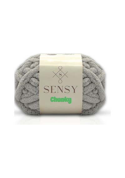 Sensy Chunky El Örgü Ipliği 200 Gr Panduf Battaniye Ipi Parmak Örgü Ipi Atkı Bere Şapka Parmak Ip Açık Gri